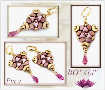 Pattern Puca Earring Abi  uses Paros Super Kheops Arcos Minos Foc with bead purchase
